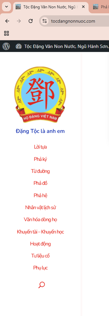 Giới thiệu website Tộc Đặng Non Nước, Ngũ Hành Sơn – ảnh 11/12