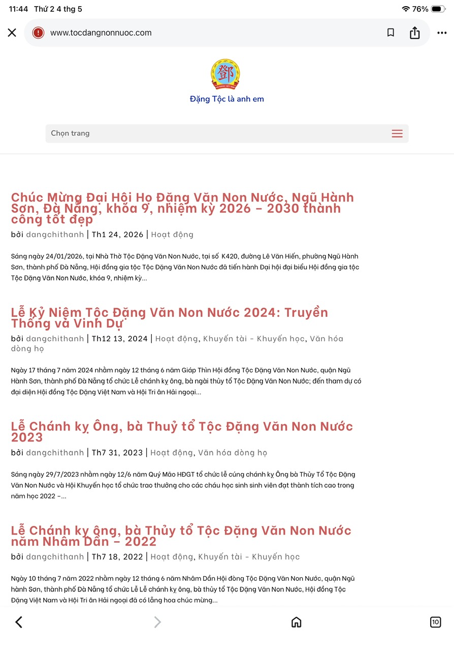Giới thiệu website Tộc Đặng Non Nước, Ngũ Hành Sơn – ảnh 7/12
