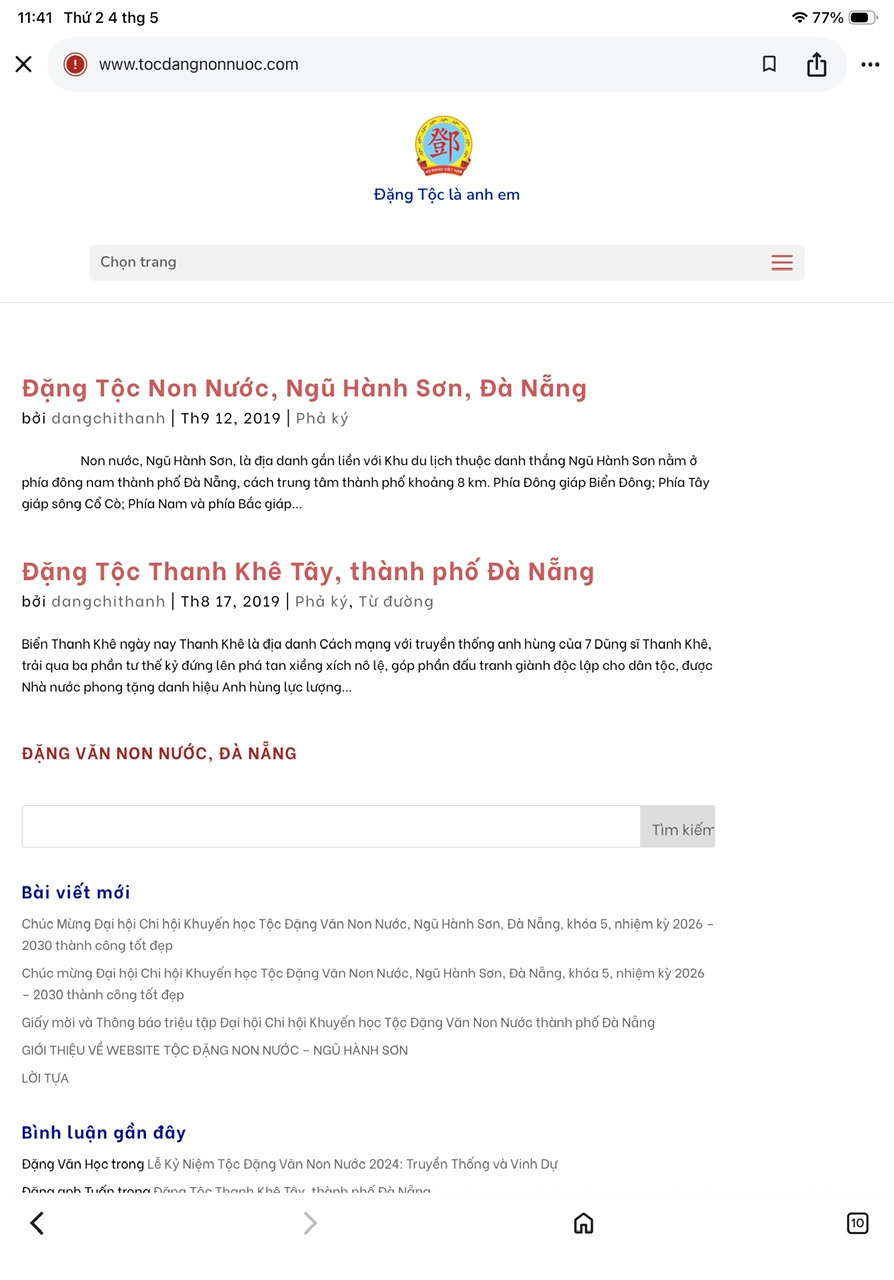 Giới thiệu website Tộc Đặng Non Nước, Ngũ Hành Sơn – ảnh 12/12
