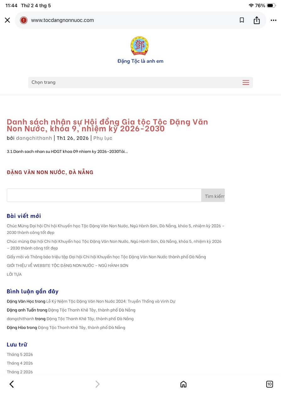 Giới thiệu website Tộc Đặng Non Nước, Ngũ Hành Sơn – ảnh 9/12