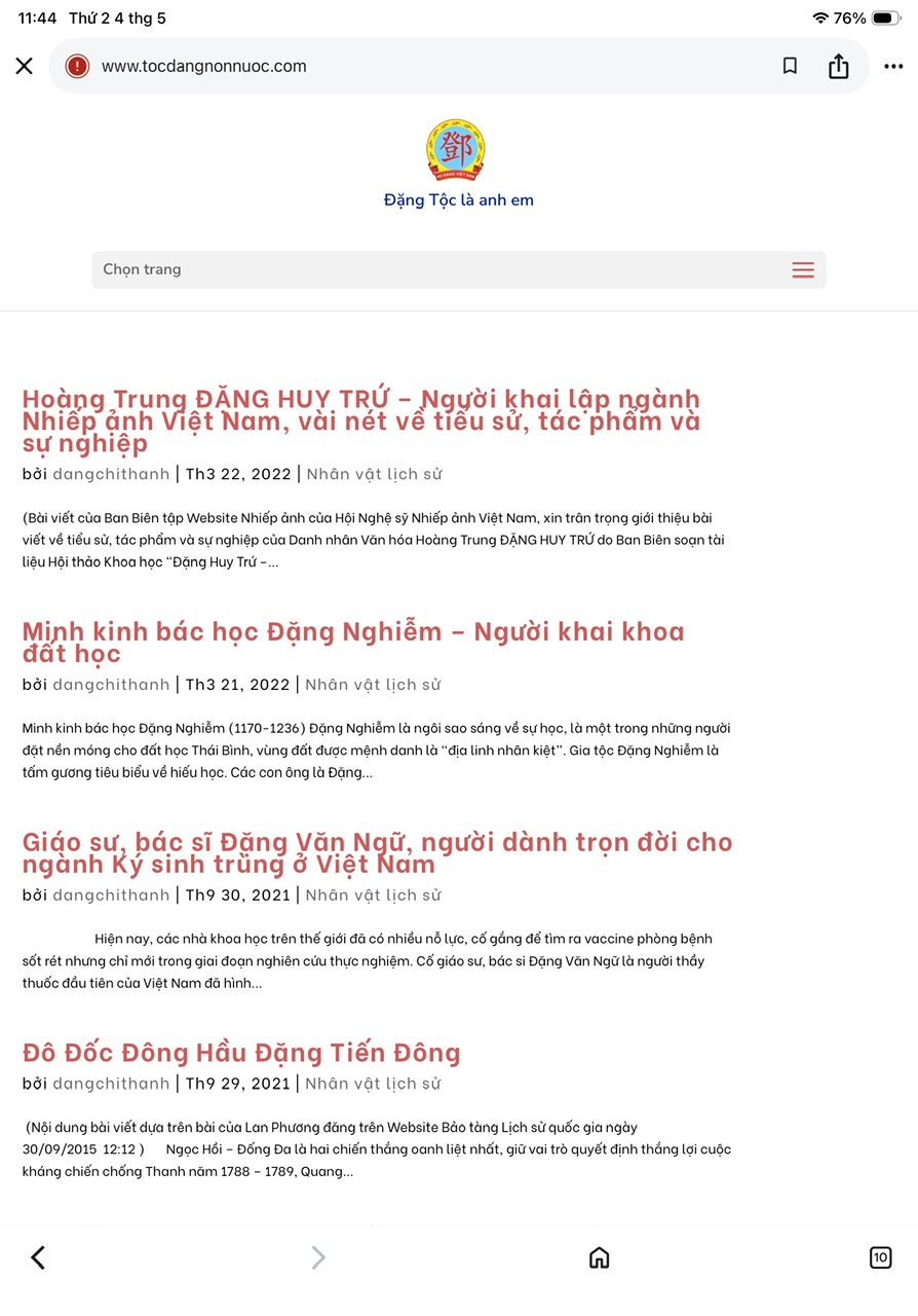 Giới thiệu website Tộc Đặng Non Nước, Ngũ Hành Sơn – ảnh 5/12
