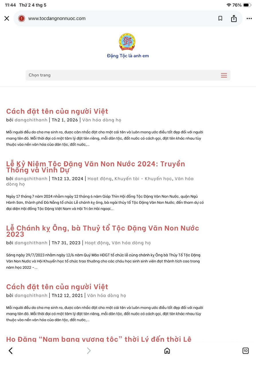 Giới thiệu website Tộc Đặng Non Nước, Ngũ Hành Sơn – ảnh 4/12