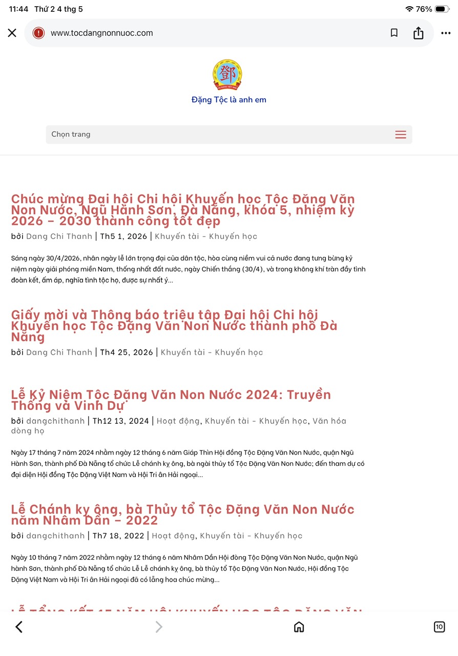 Giới thiệu website Tộc Đặng Non Nước, Ngũ Hành Sơn – ảnh 6/12